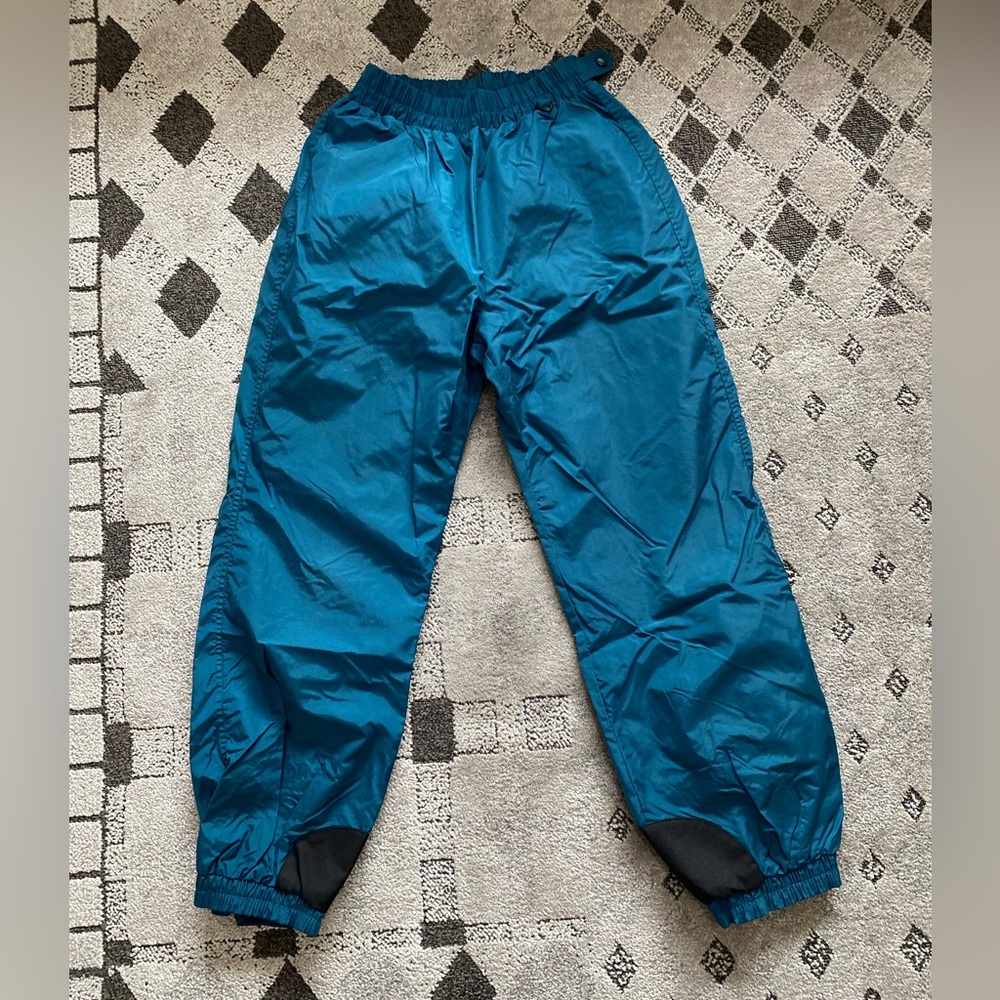 Vintage Columbia Womens Pants Sz Medium Blue Green Teal Ski Nylon Track pants